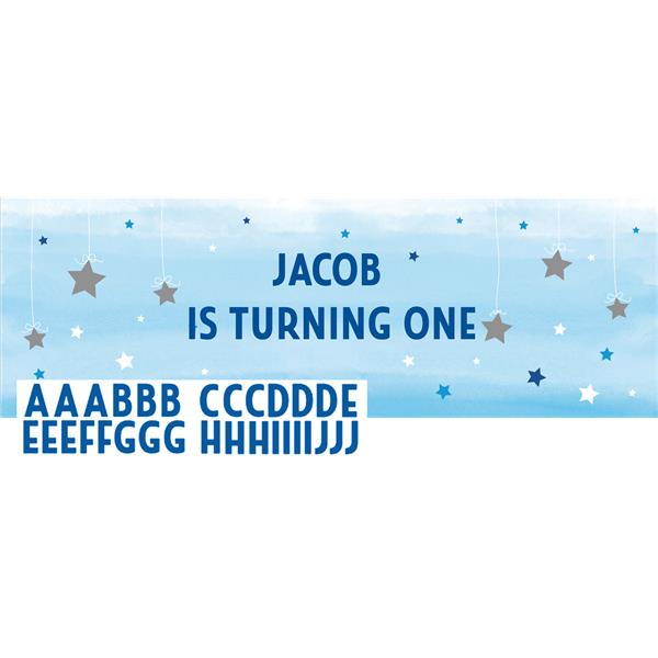 Twinkle Little Star Blå - Banner med text