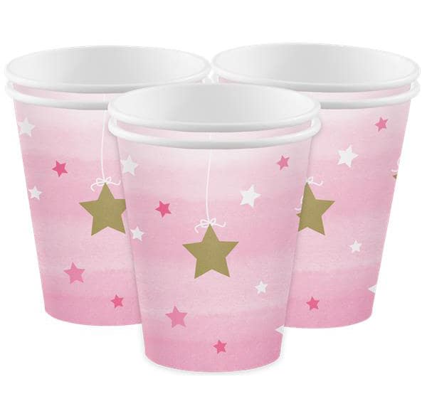 Twinkle Little Star Rosa - Pappmuggar 8-pack