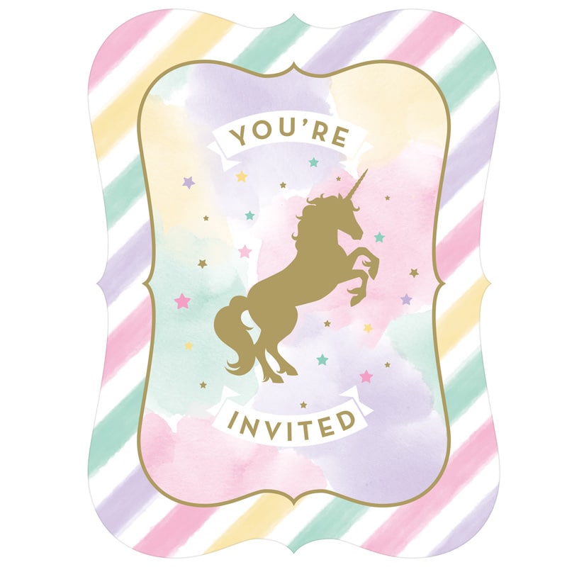 Unicorn Sparkle - Inbjudningskort 8-pack