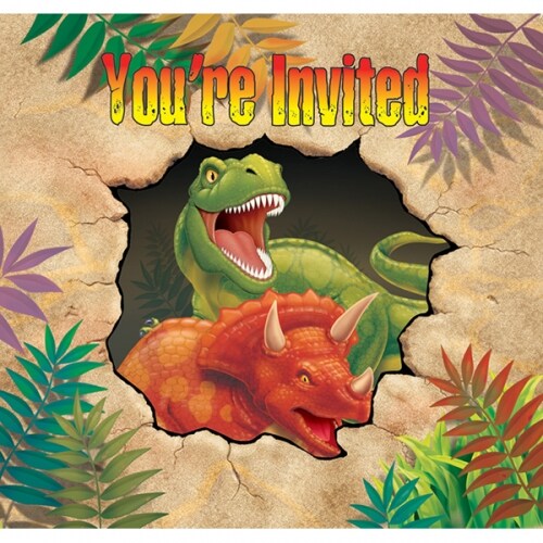 Dinosaurie Äventyr, Inbjudningskort 8-pack
