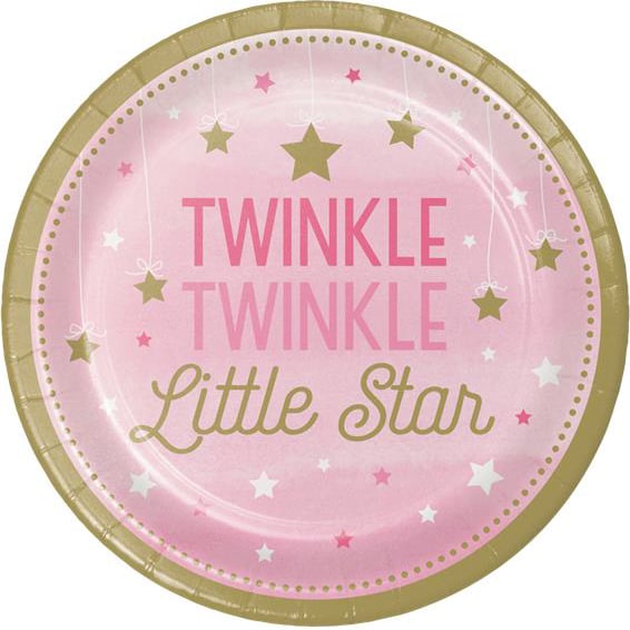 Twinkle Little Star Rosa, Tallrikar 8-pack