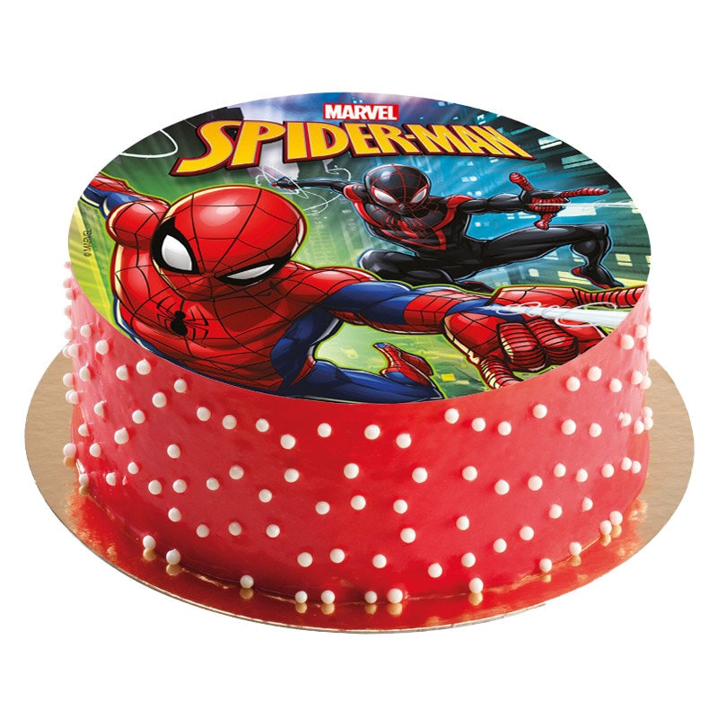 Tårtbild Spiderman, Sockerfri sockerpasta 20 cm