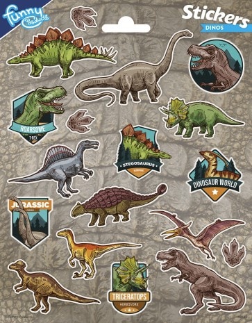 Dinosaur World, Klistermärken 18-pack
