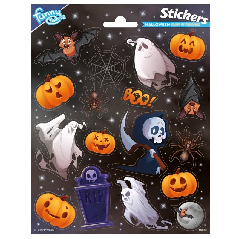 Halloween Klistermärken Glow in the dark