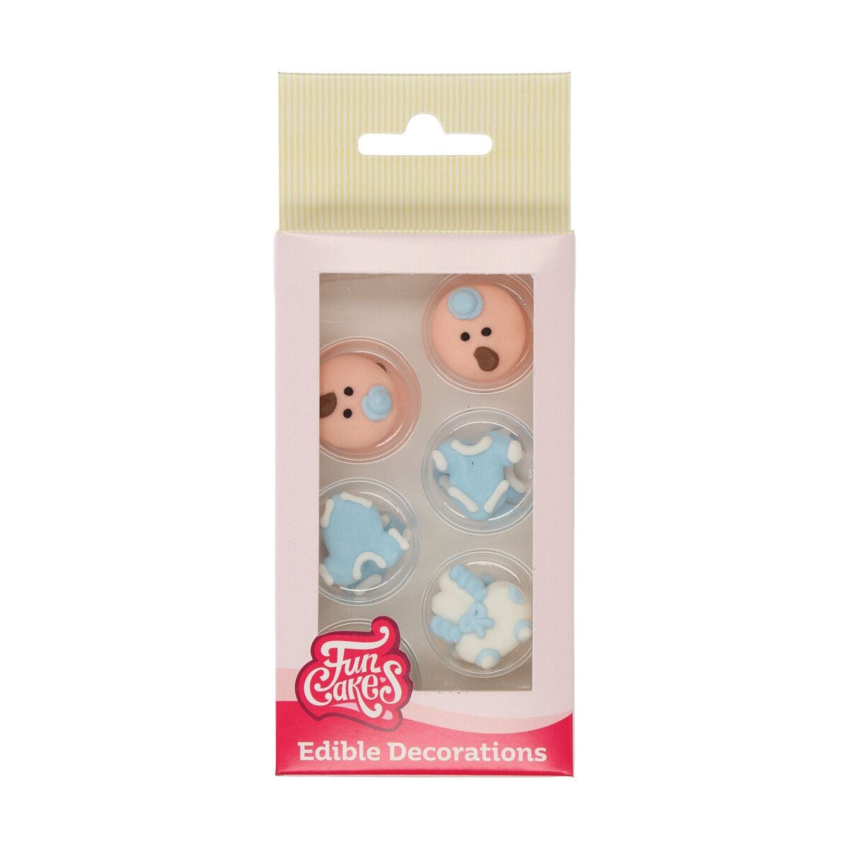 FunCakes - Sockerdekorationer Baby Boy 8-pack