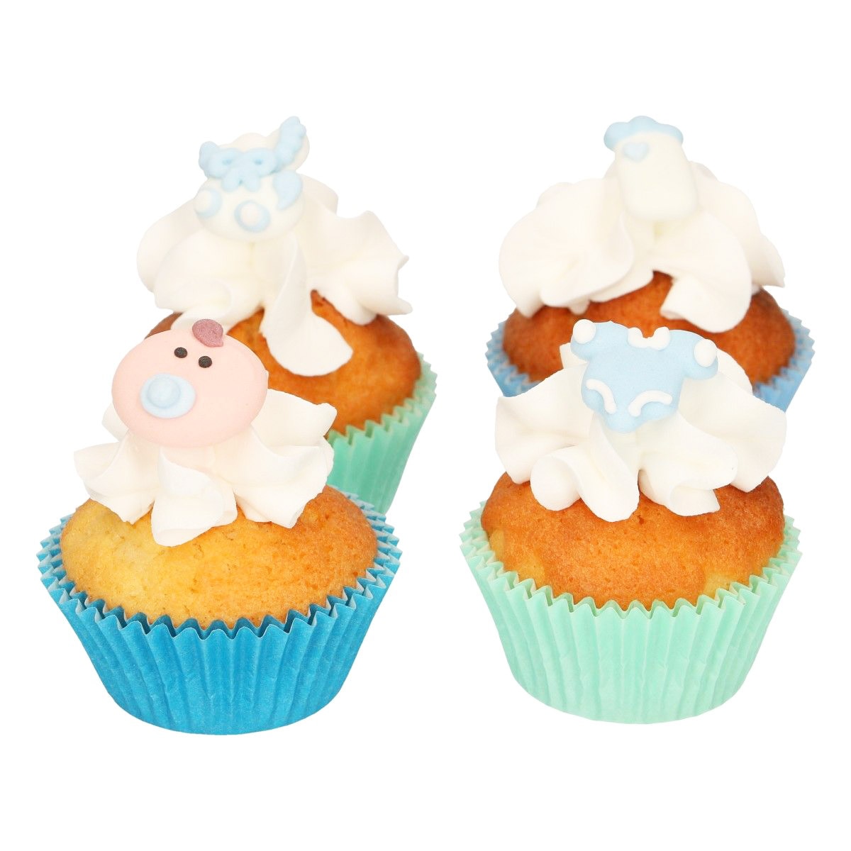 FunCakes - Sockerdekorationer Baby Boy 8-pack