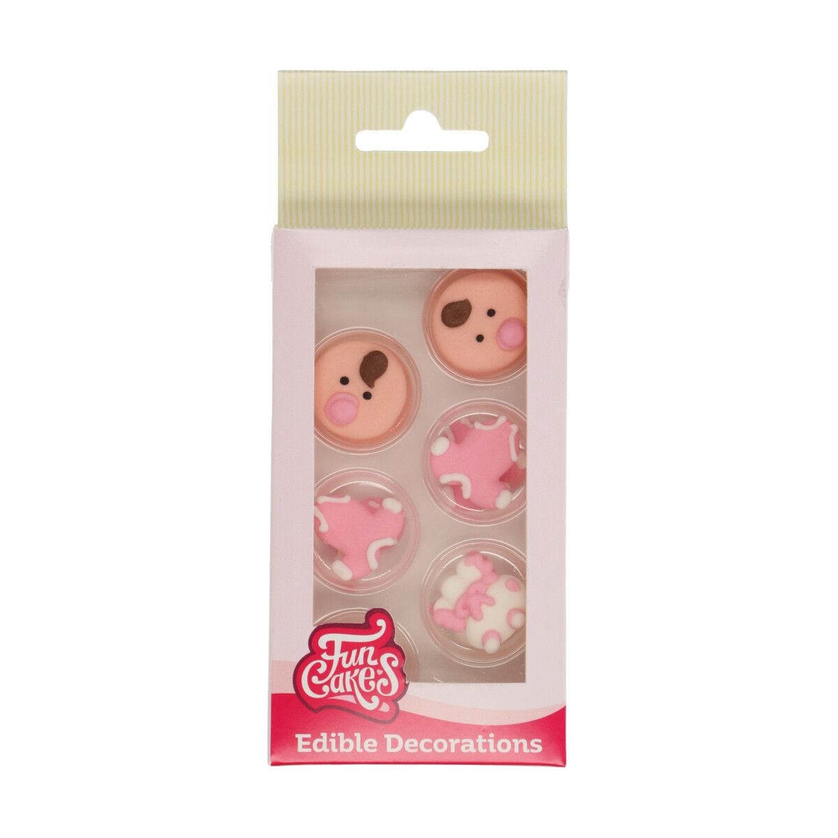 FunCakes - Sockerdekorationer Baby Girl 8-pack
