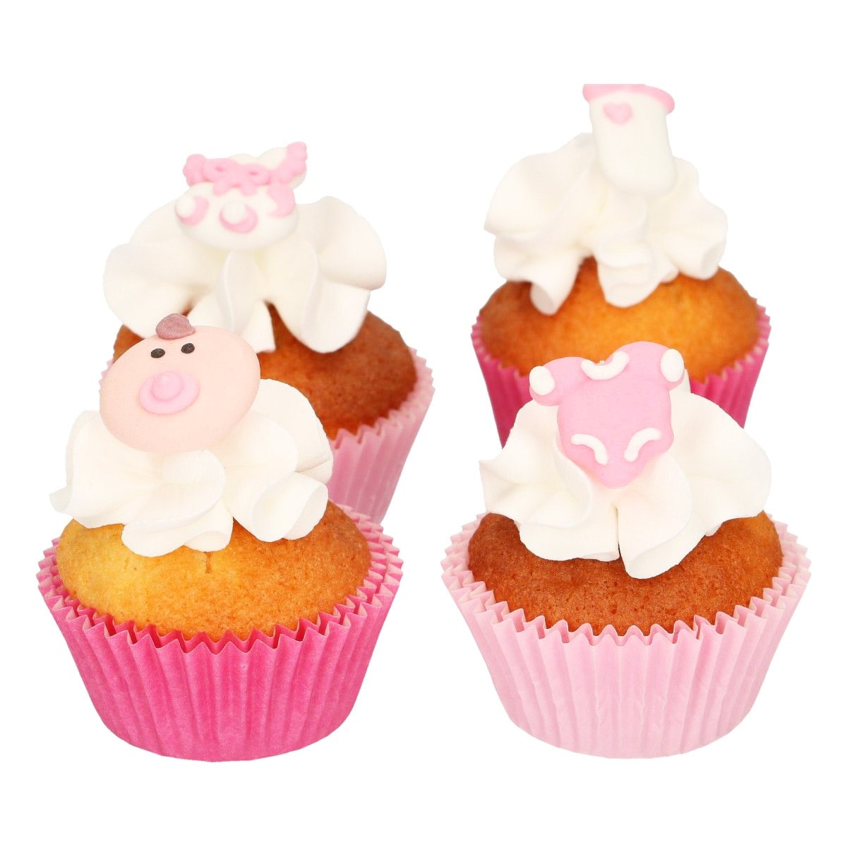 FunCakes - Sockerdekorationer Baby Girl 8-pack