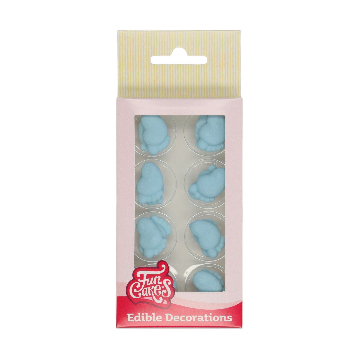 FunCakes - Sockerdekorationer Baby Feet Blå 16-pack