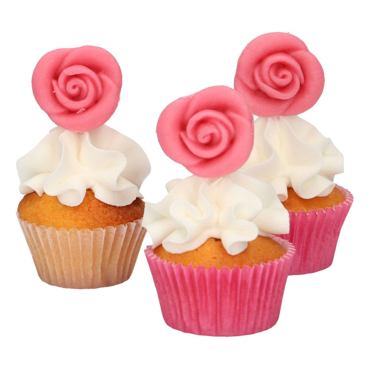 FunCakes - Marsipan Dekorationsrosor rosa 6-pack