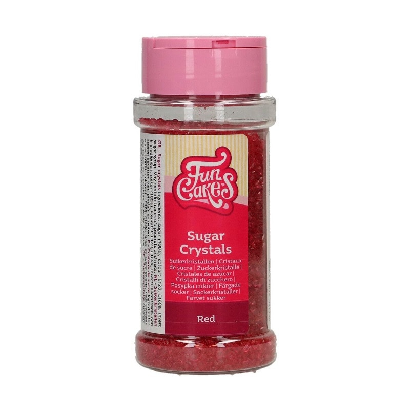 FunCakes - Strössel Röda Sockerkristaller 80 gram