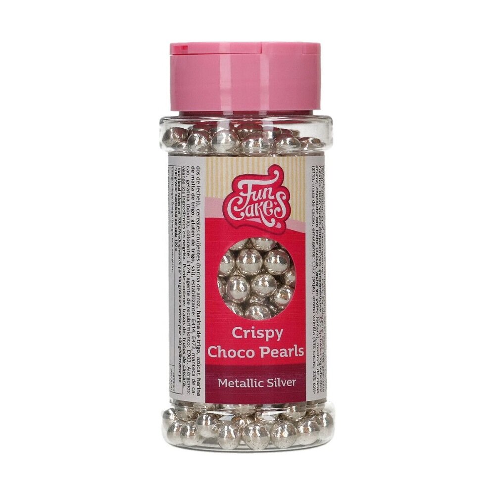 FunCakes - Chokladpärlor Metallic Silver 60 gram