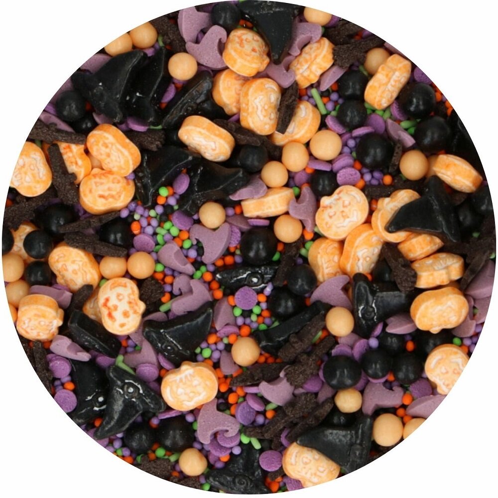FunCakes - Halloweenströssel Pumpor och häxhattar 70 gram