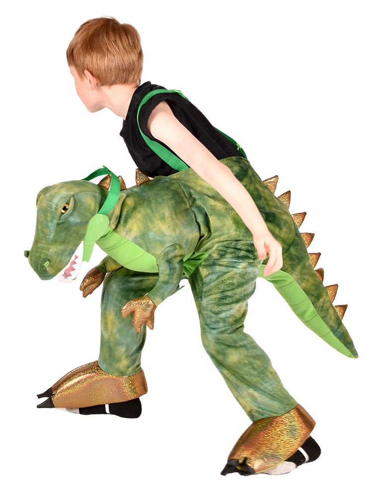 Grön Dinosaurie Jump-in Maskeraddräkt Barn 3-8 år