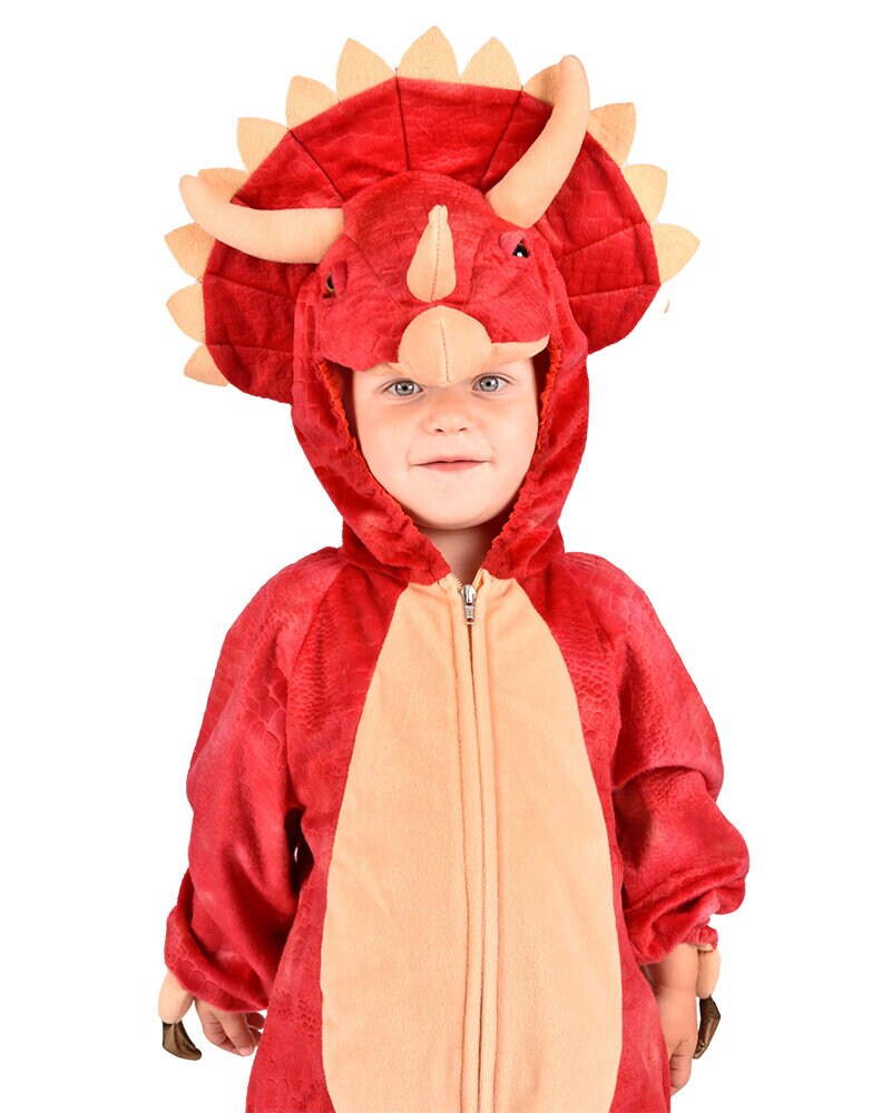 Dinosaurie Triceratops Jumpsuit Maskeraddräkt Barn 4-5 år