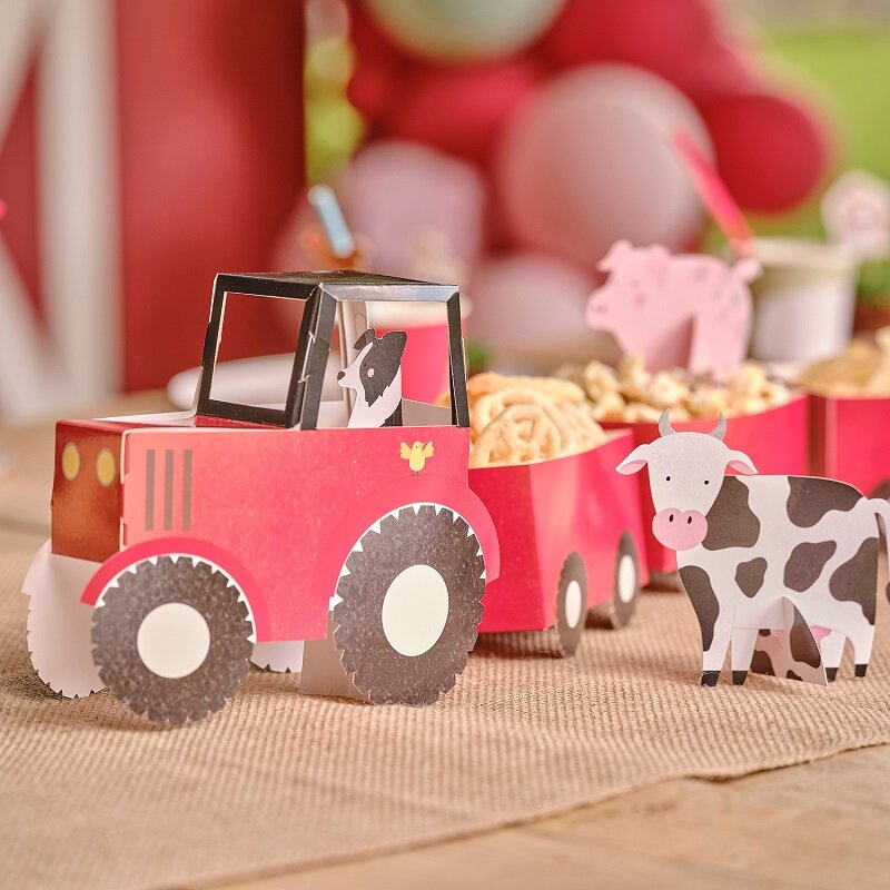 Bondgårdsdjur - Traktor med vagnar för snacks 