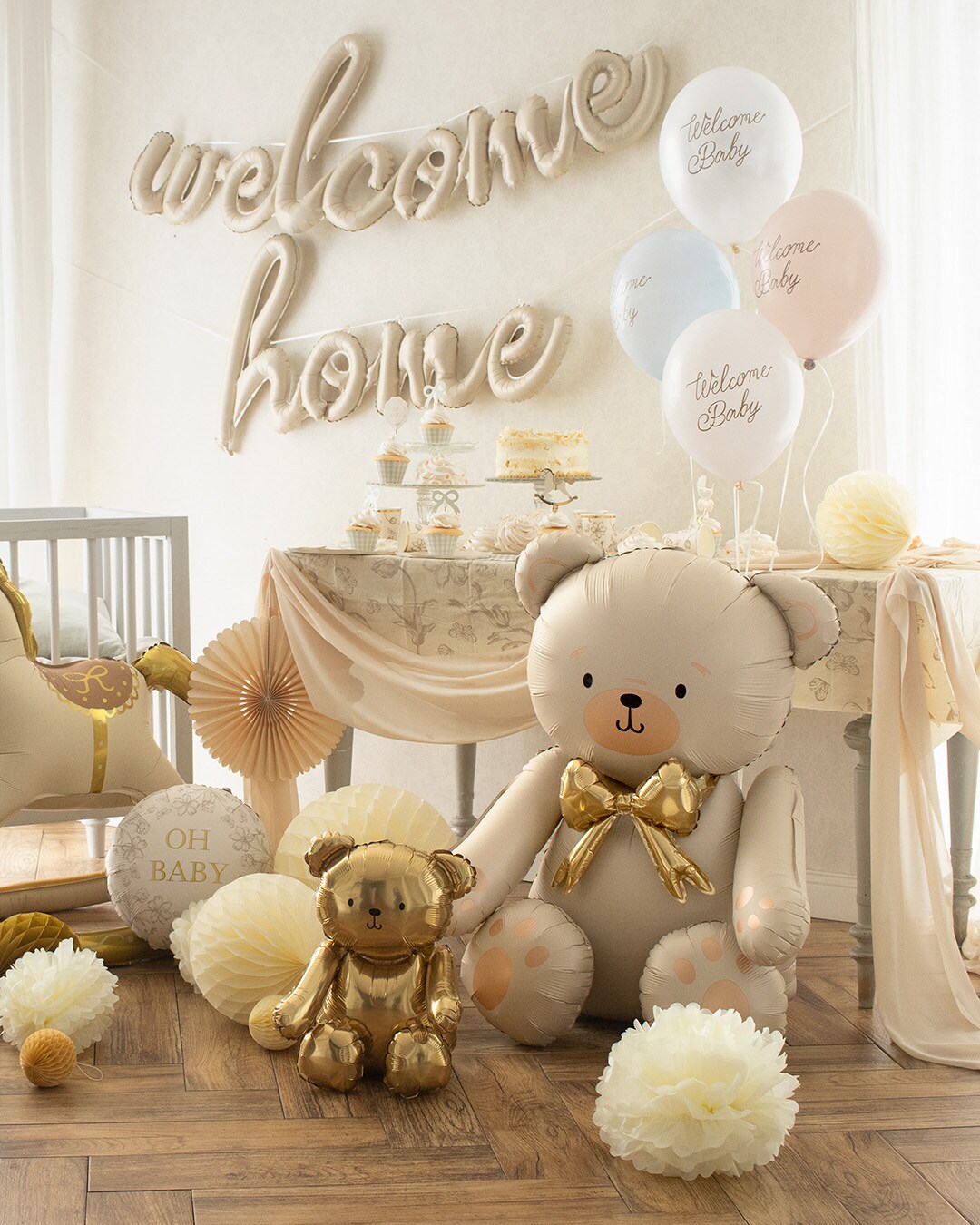 Teddybjörn Sittande Folieballong 84 cm