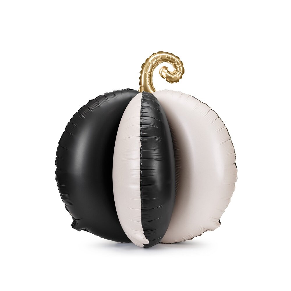 Stående 3D Folieballong - Randig pumpa 58 cm