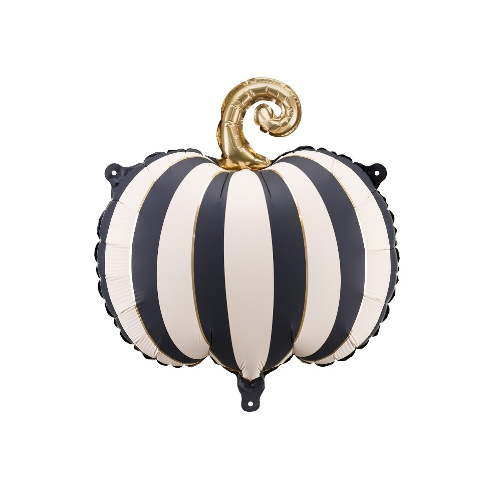 Folieballong - Randig pumpa med gulddetaljer 39 cm