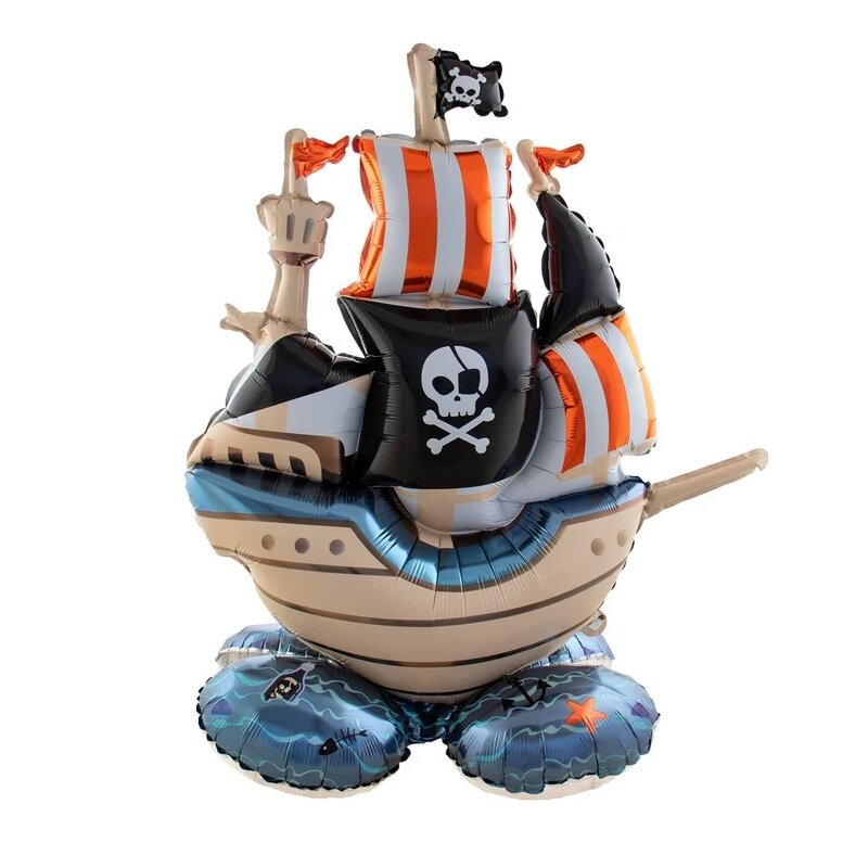 Stående Folieballong Piratskepp 81 cm