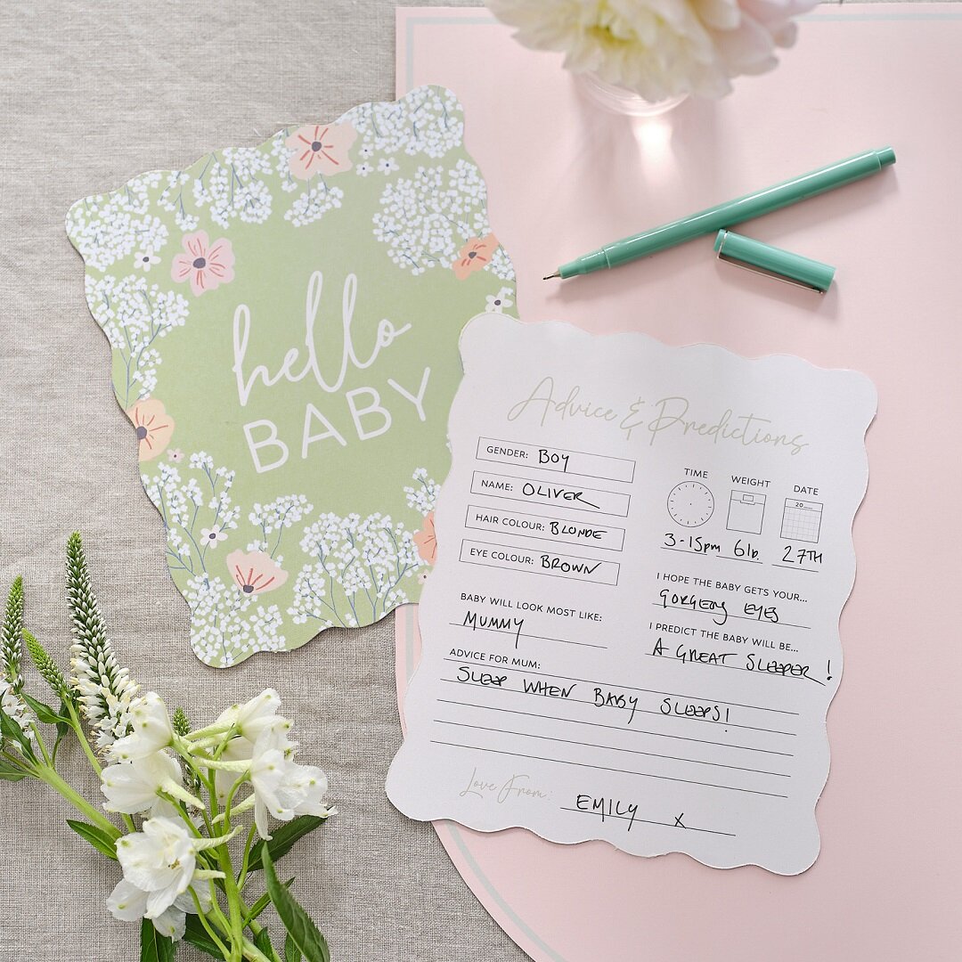 Floral Baby - Tipskort för blivande föräldrar 10-pack