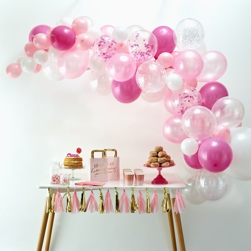 DIY Ballongbåge i rosa 70 delar