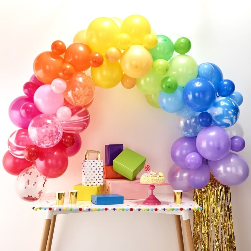 DIY Ballongbåge i regnbågsfärger 85 delar