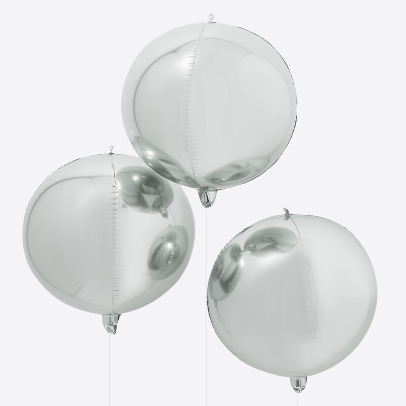 Ballongbubblor i silver 56 cm 3-pack