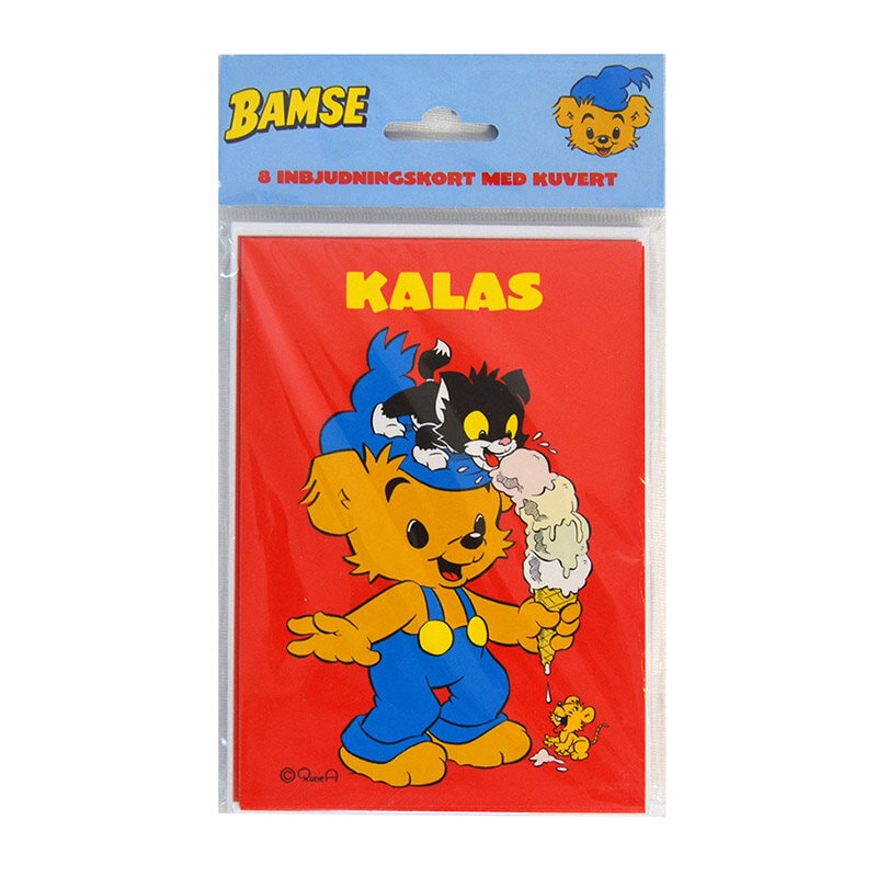 Bamse - Inbjudningskort 8-pack