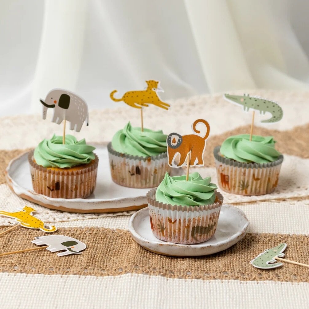 Cake Toppers - Safaridjur 12-pack