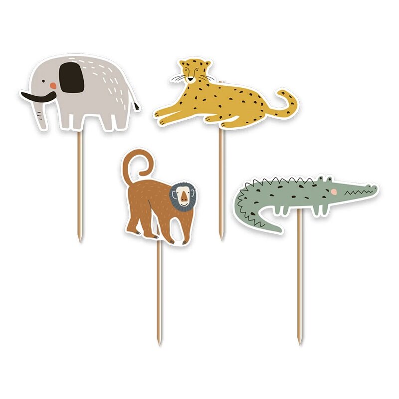 Cake Toppers - Safaridjur 12-pack