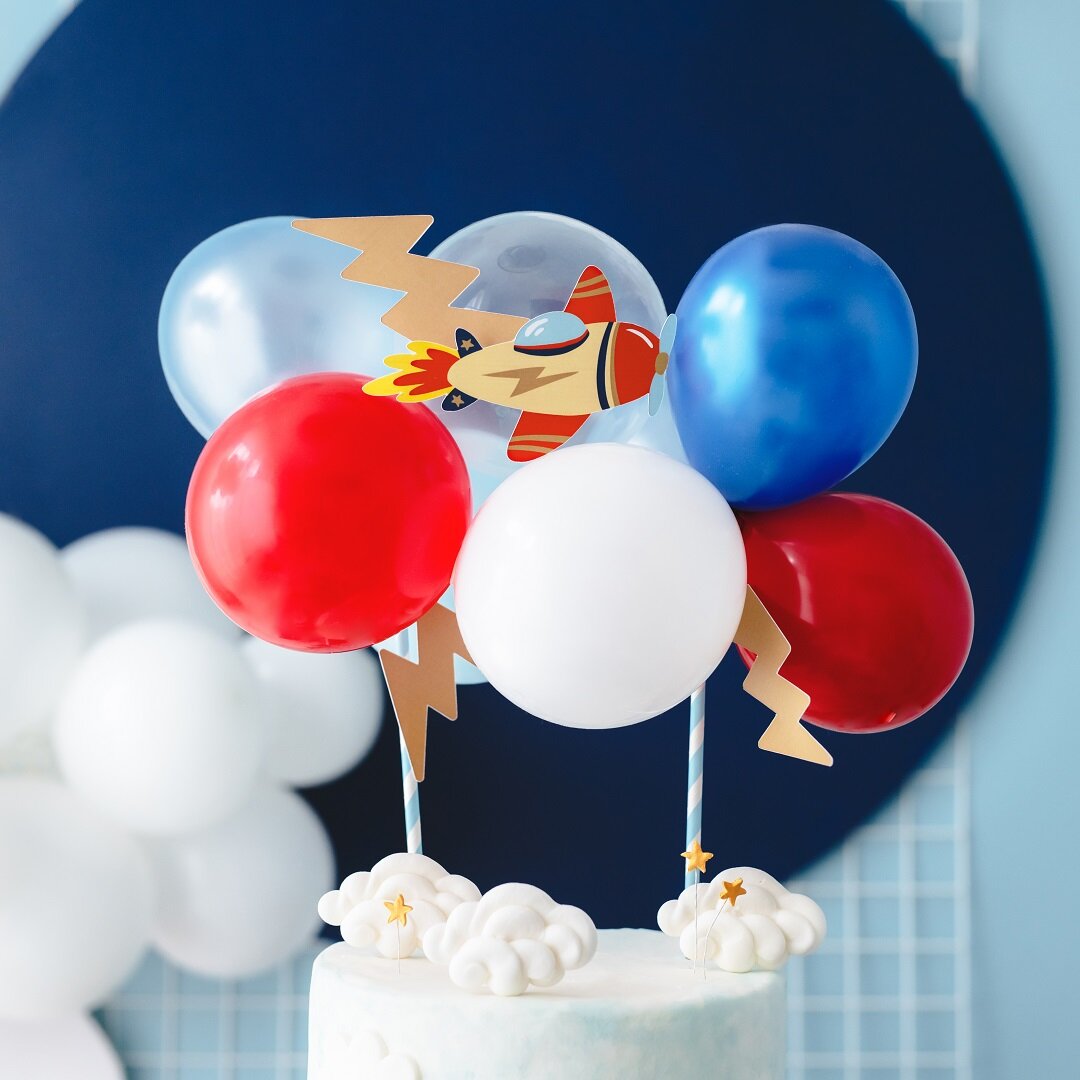 Cake Topper Ballongset Flygplan