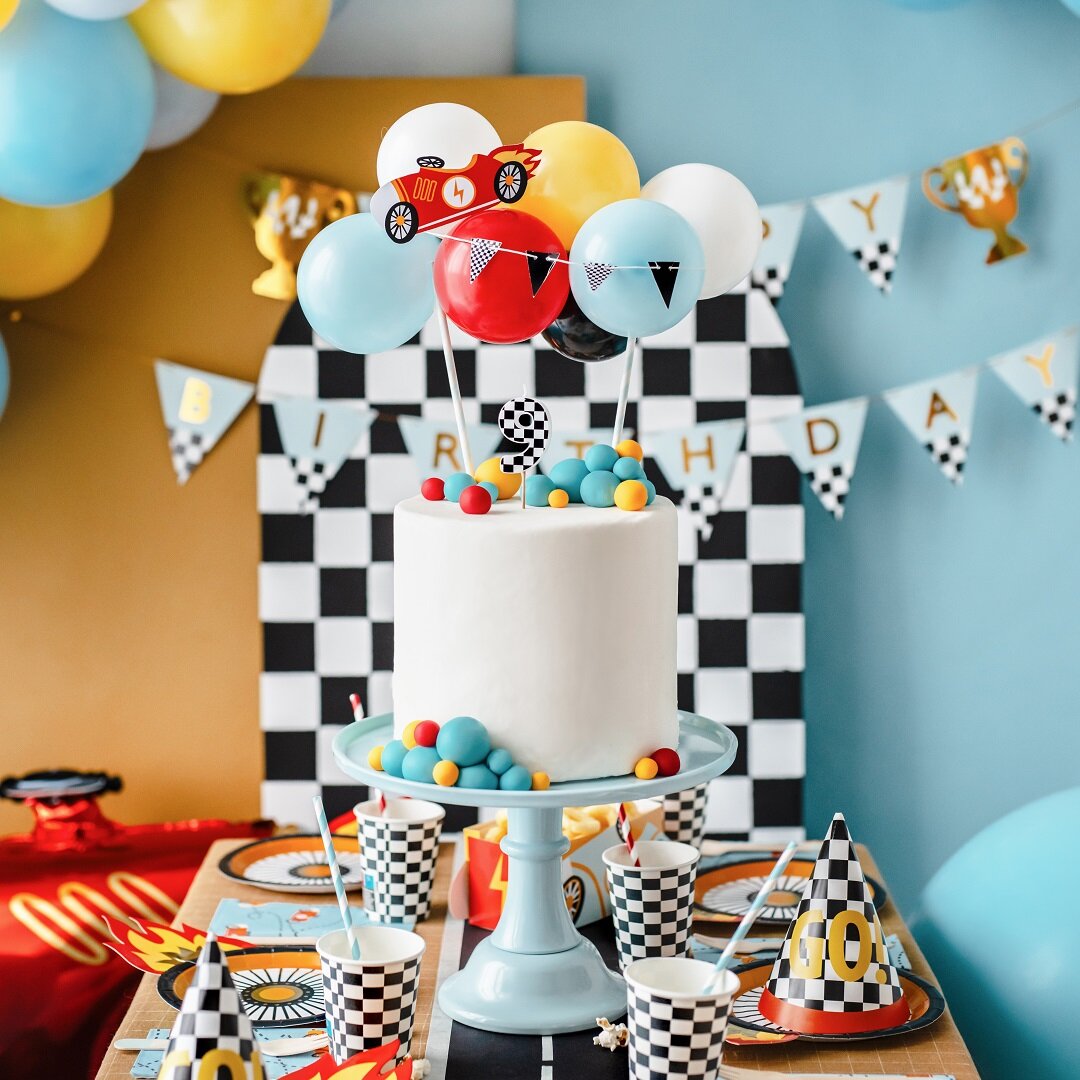 Cake Topper Ballongset Racer Car