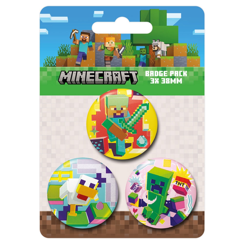 Minecraft Knappar 3-pack