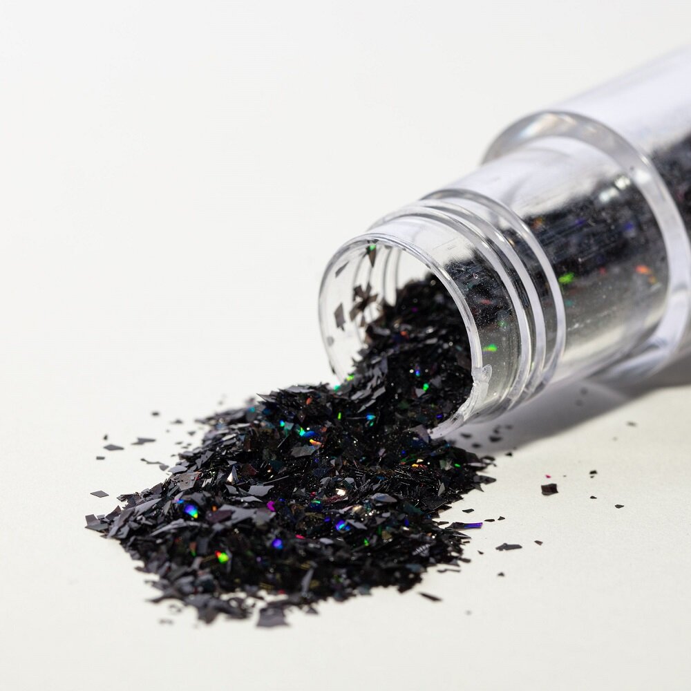 PME Ätbara Glitterflingor, svart onyx