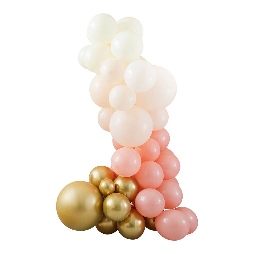 DIY Ballongbåge - Persika och Guld 