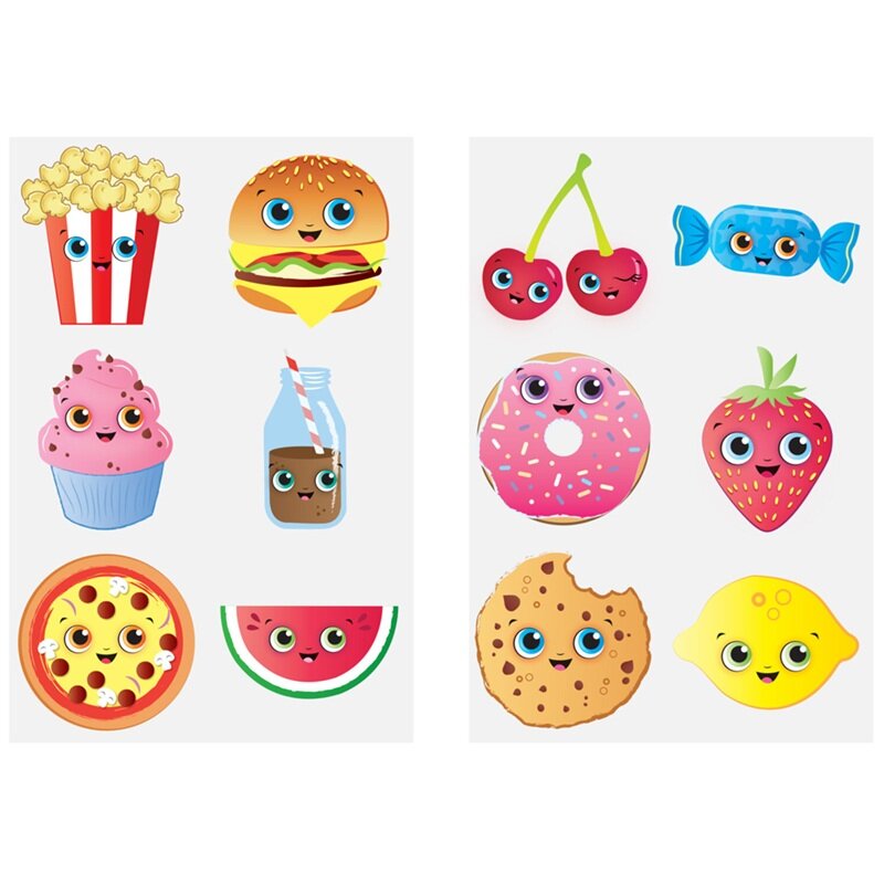 Tatueringar Kawaii Frukter & Bakverk 6-pack