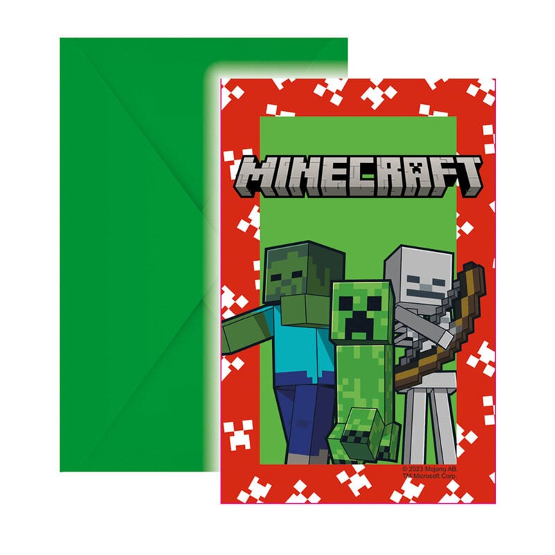 Minecraft - Inbjudningskort 6-pack