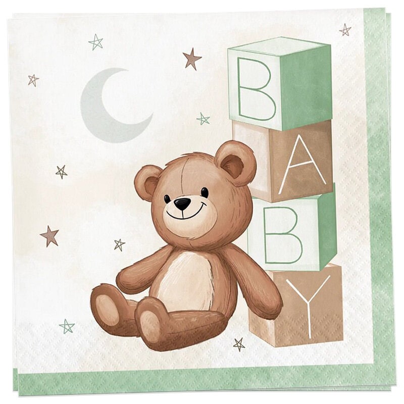 Teddybjörn Babyshower - Servetter 16-pack