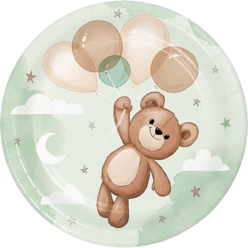 Teddybjörn Babyshower - Assietter 8-pack