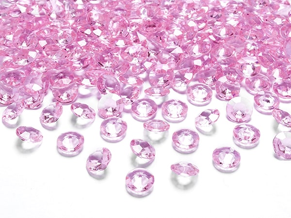 Diamantkonfetti, Rosa 100-pack