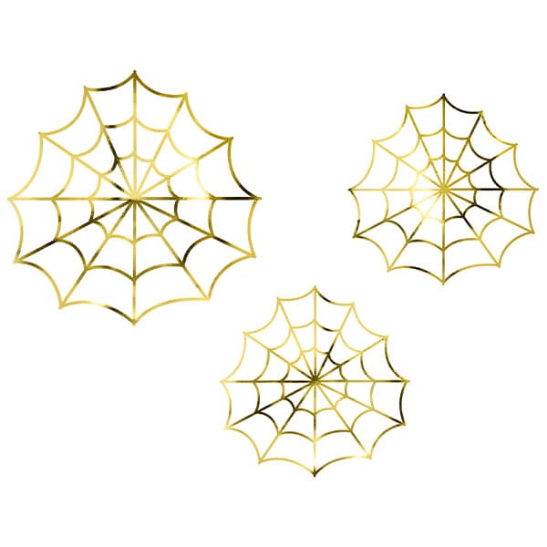 Gulddekorationer Spiderweb 3-pack