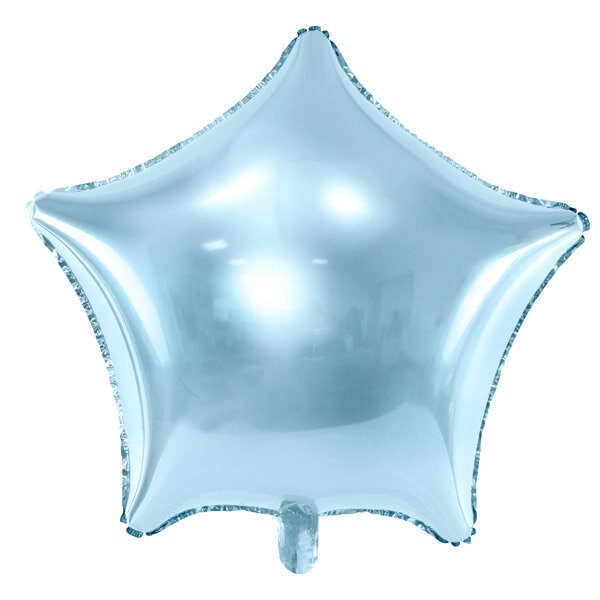 Folieballong Stjärna - Ljusblå 48 cm