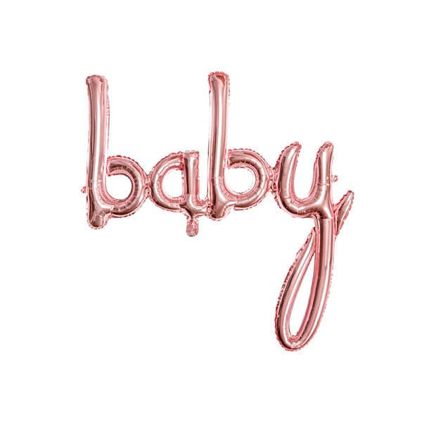 Folieballong Baby i roséguld 75 cm