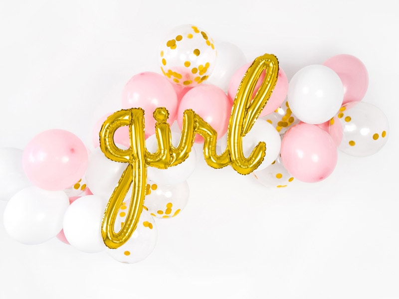 Folieballong Girl i guld 77 cm
