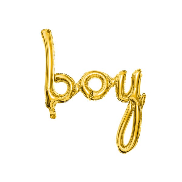 Folieballong Boy i guld 74 cm
