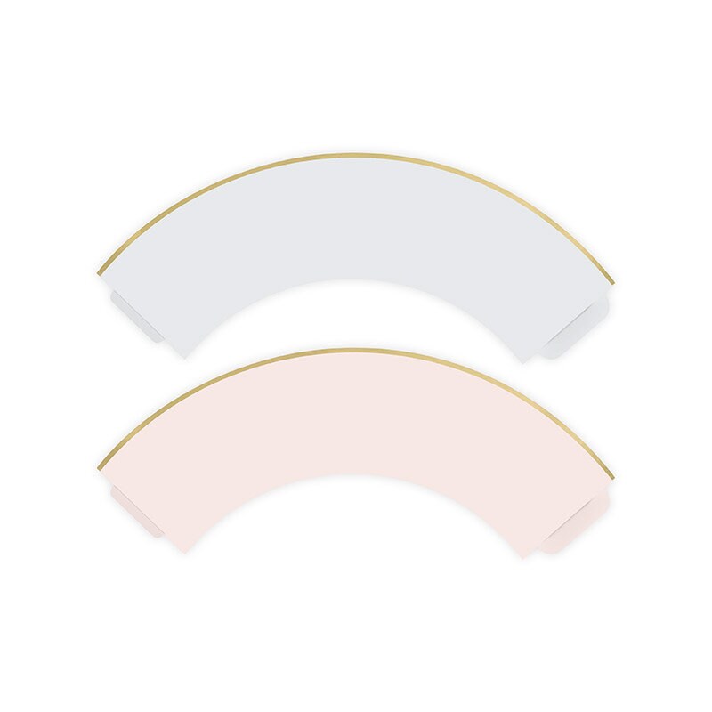 Cupcake Wrappers, Rosa & Grå med guldkant 6-pack