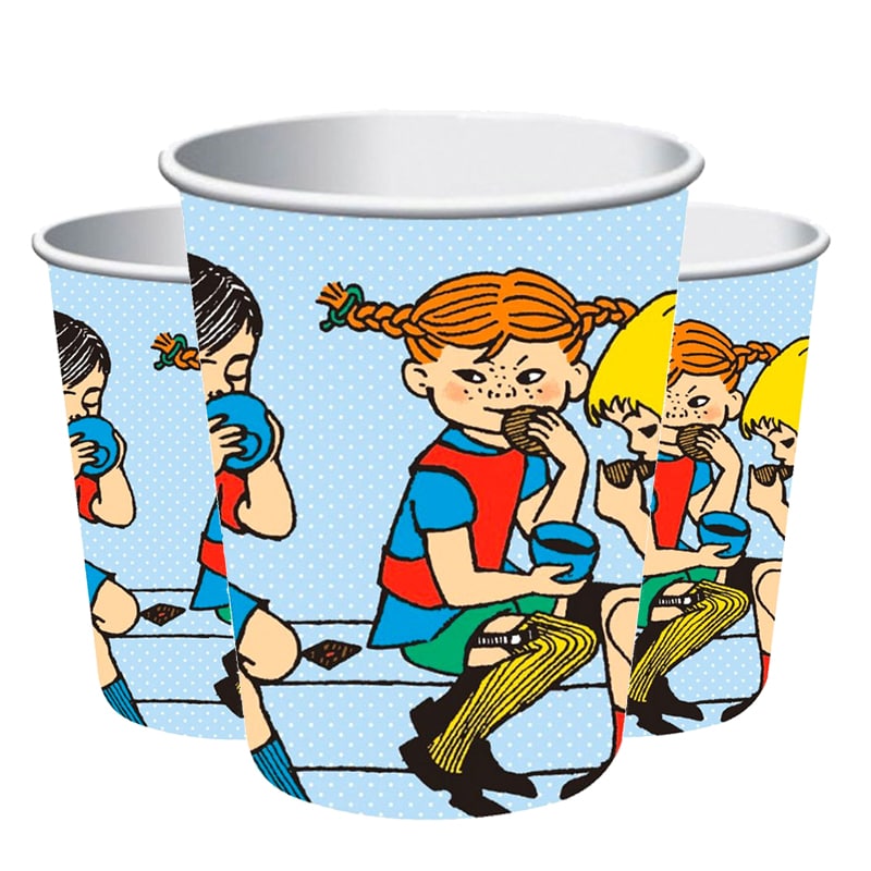 Pippi Långstrump - Pappmuggar 8-pack