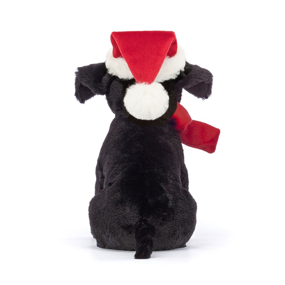 Jellycat - Svart Labrador med tomteluva 22 cm