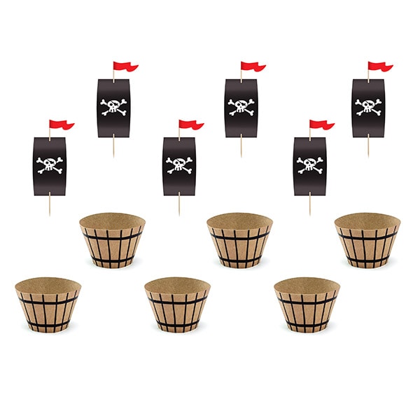 Cupcake Kit Pirattema, 6-pack